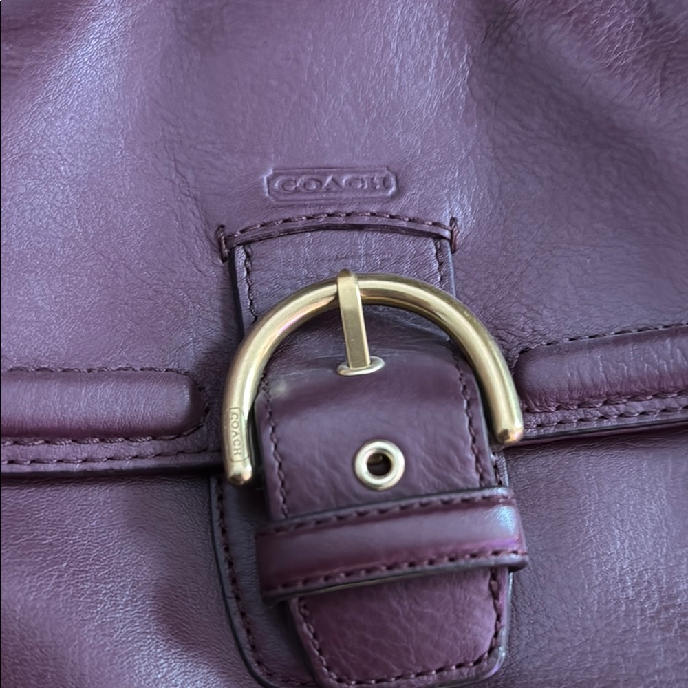 Coach Plum Purple Leather Shoulder Bag NEVER WORN - Picture 4 of 6